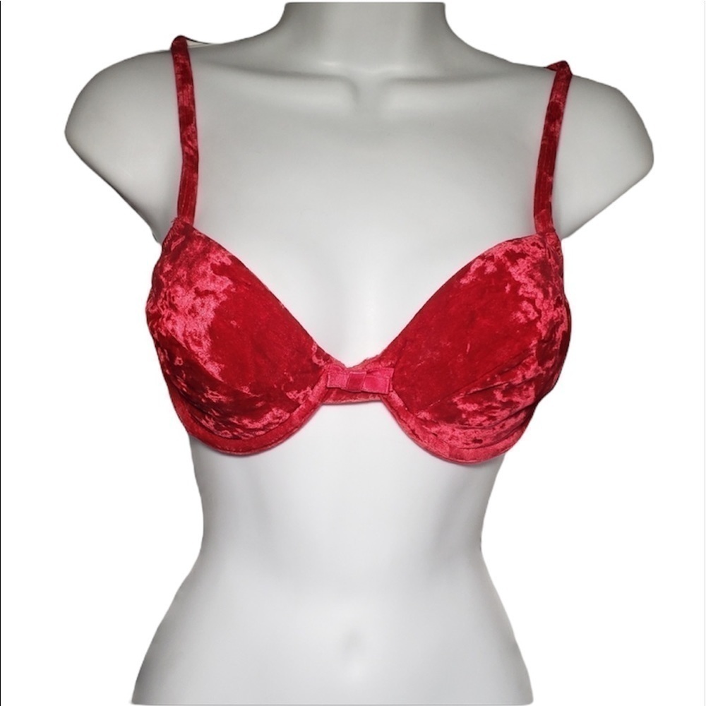 Victoria’s secret red velvet bra 32D intimate wear padded